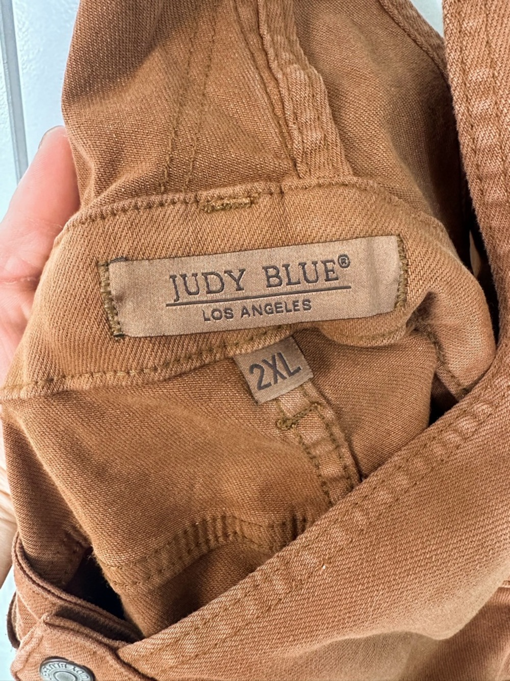 Judy Blue Rust Brown Women's Cotton-Blend Overalls Romper - Picture 4 of 7